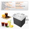 Black-Silver Stainless Steel Drop-In Ice Bin with Drain & Lid